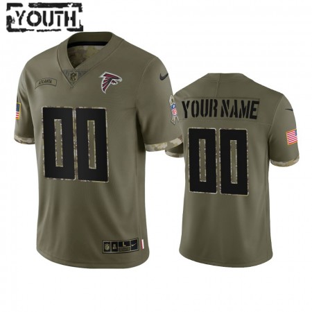 Kinder Atlanta Falcons Trikot Personalisiert 2022 Salute To Service Limited Olive